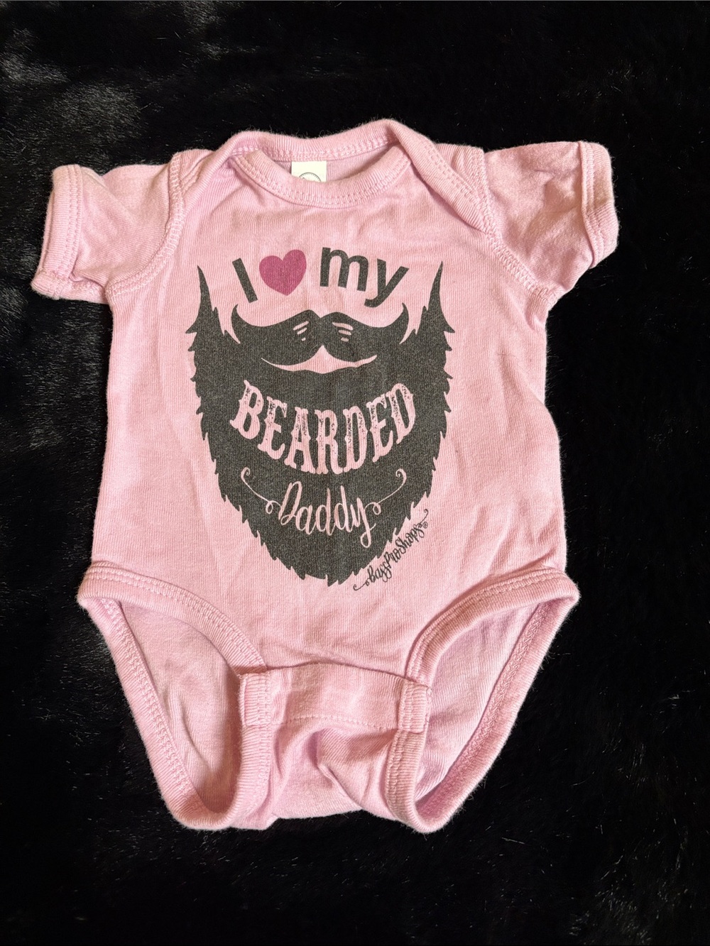 Bass Pro Shops Pink 'I ♥ My Bearded Daddy' Baby One-Piece